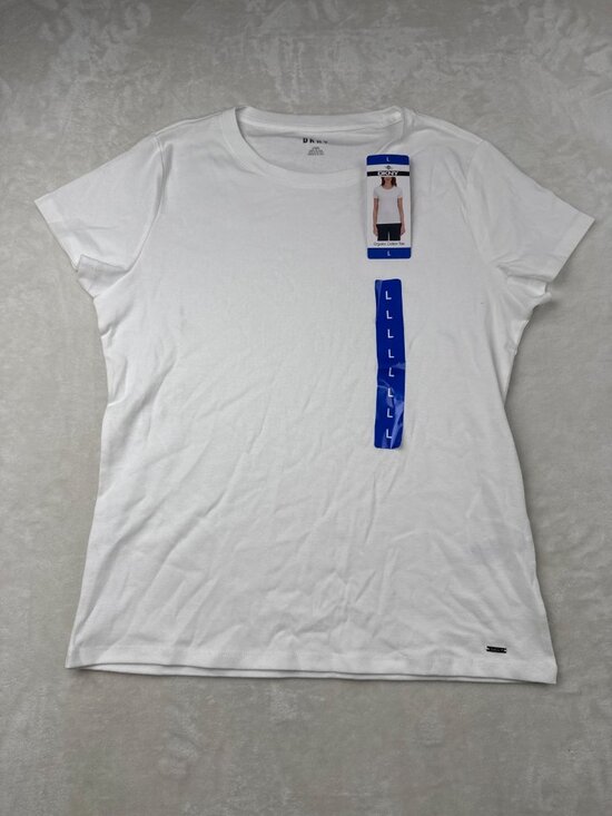 Dkny Tops - DKNY Womens Organic Cotton White Crewneck T-Shirt Size L